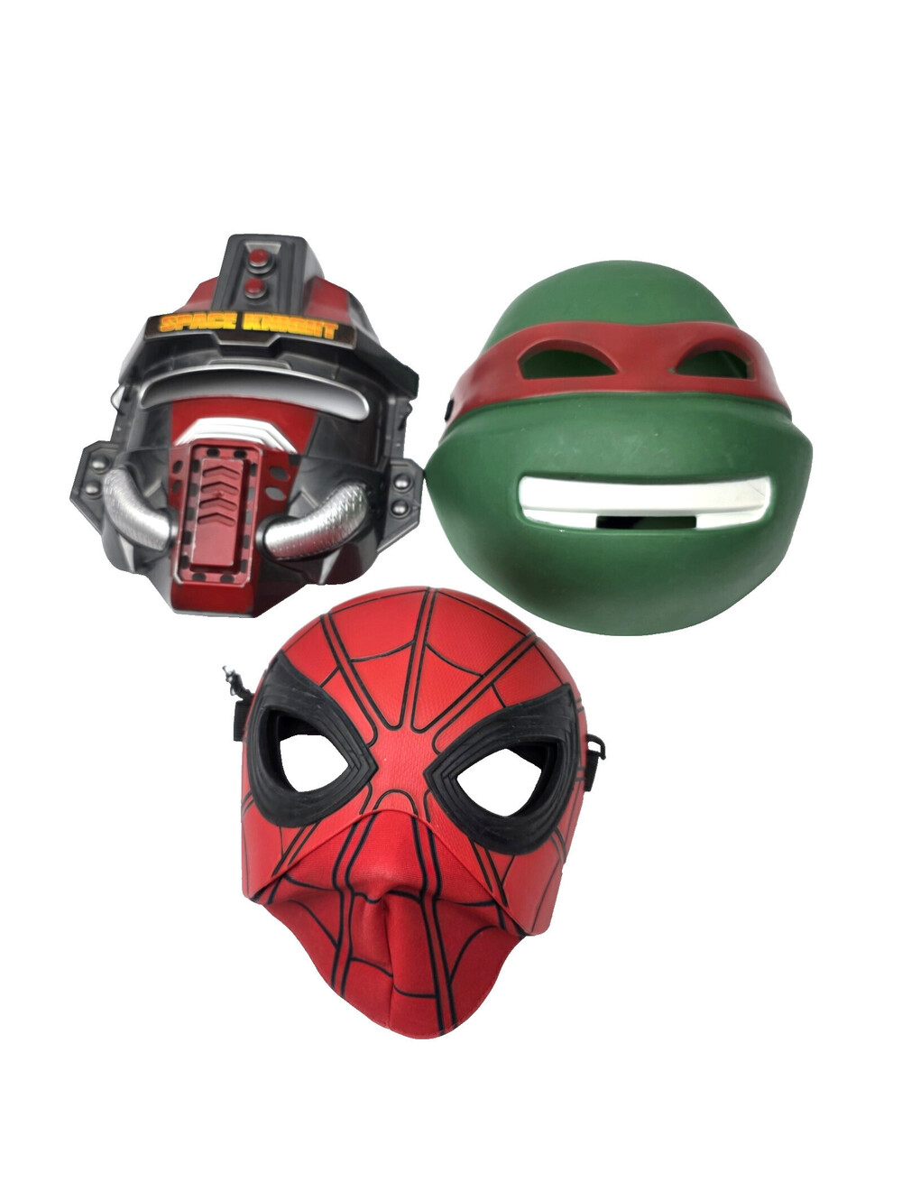 MASKS lot of 3 (children) Ninja Turtle, Spiderman, and Space Knight Halloween